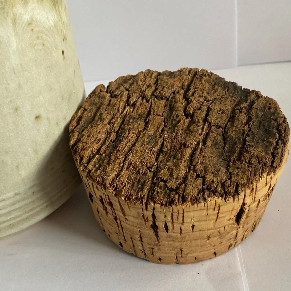 Hand Made 1987 Stoneware Pottery Container GRITS Сrock W/ Lid Signed Bob Huskins
